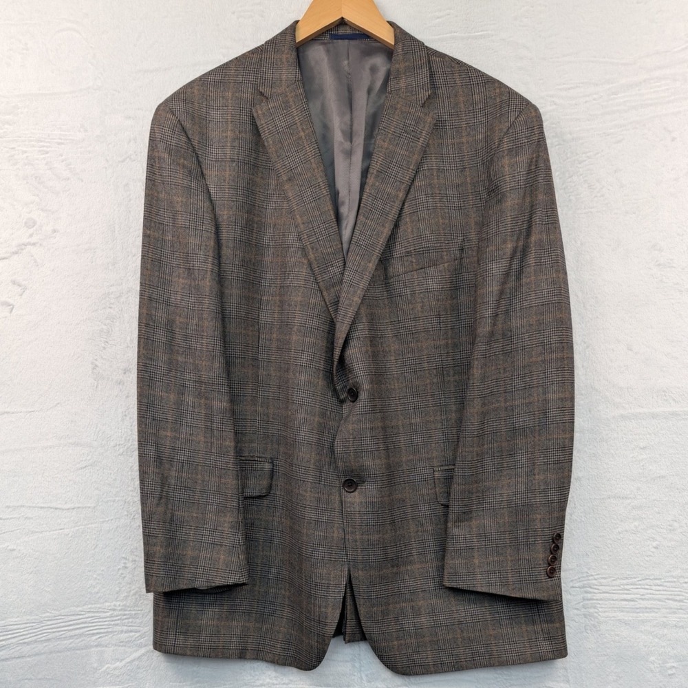 Daniel Cremieux Sport Coat Men's 46R Brown Loro Piana Wool Glen Plaid Old Money